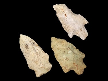 Group of 3 Points Found by Elmer Luebkemann On His Farm 5 Miles SE of Red Bud, IL, Randolph Co. IL
