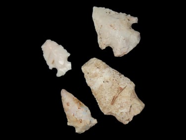 Group of 4 Points Found by Elmer Luebkemann On His Farm 5 Miles SE of Red Bud, IL, Randolph Co. IL