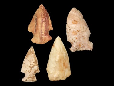Group of 4 Points Found by Elmer Luebkemann On His Farm 5 Miles SE of Red Bud, IL, Randolph Co. IL