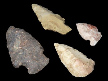 Group of 4 Points Found by Elmer Luebkemann On His Farm 5 Miles SE of Red Bud, IL, Randolph Co. IL