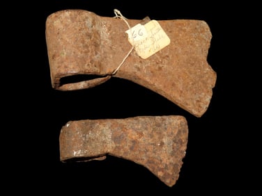Two Antique Iron Axes, found in Wisconsin with lot 355
