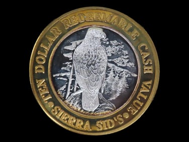 1oz Authentic Silver Limited Edition $10 Gaming Token, Las Vegas, .999 Pure Silver