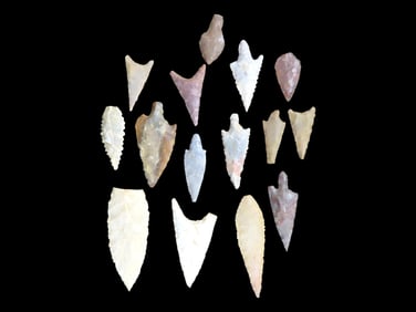 Grouping of Neolithic African Arrowheads, found in the Sahara Desert