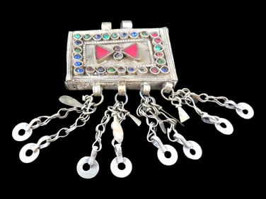 Antique Hindu Pendant, Handmade Jewelry, 1920s-1940s Belly Dancer