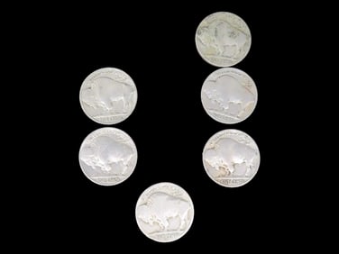 10 Indian Head Buffalo Nickels, USA Early American Currency