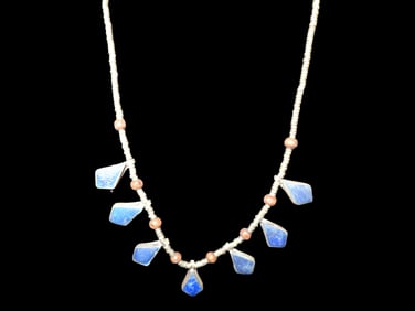 Antique Necklace Lapis Lazuli, Southern Europe, Western Asia, Old Jewelry