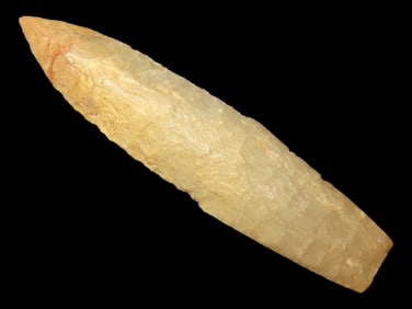 4 3/4' Agate Basin, Bath Co., KY, Nicely Ground Base, Restored 1/2' of tip only, EX Walt McIntyre
