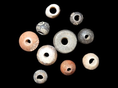 Set of 10 Rare Pre Columbian Beads, Found in Peru