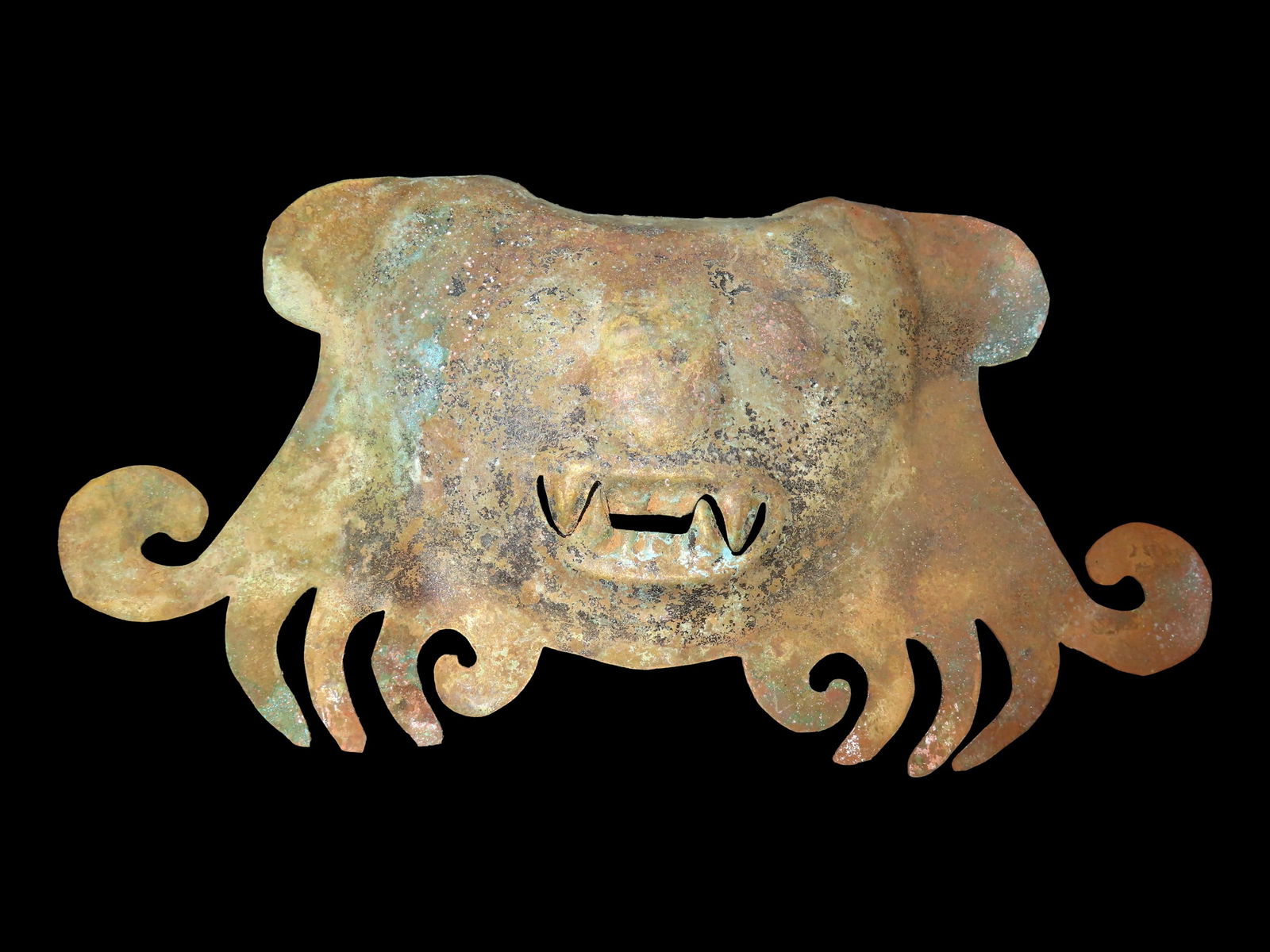 Super Copper, Pre Columbian Mask, Jaguar/Human Morph Creature (1 of 3)