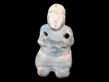 1 1/2' X 1 3/8' Pre Columbian Jade Human Effigy