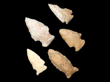 5 Arrowheads, Found by Gary Nelson in Van Buren Co., IA, Famous Youtube Channel