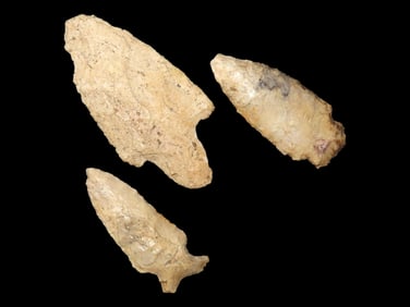 3 Arrowheads, Found by Gary Nelson, Van Buren Co., IA, Famous YouTube Channel