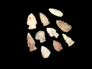 10 Arrowheads, Found by Gary Nelson, Van Buren Co., IA, Famous YouTube Channel