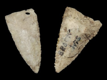 Grouping of 2 Cahokia Triangles Found in St. Clair Co. Illinois