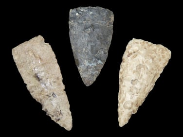 Grouping of 3 Cahokia Triangles Found in St. Clair Co. Illinois