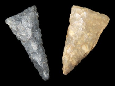 Grouping of 2 Cahokia Triangles Found in St. Clair Co. Illinois