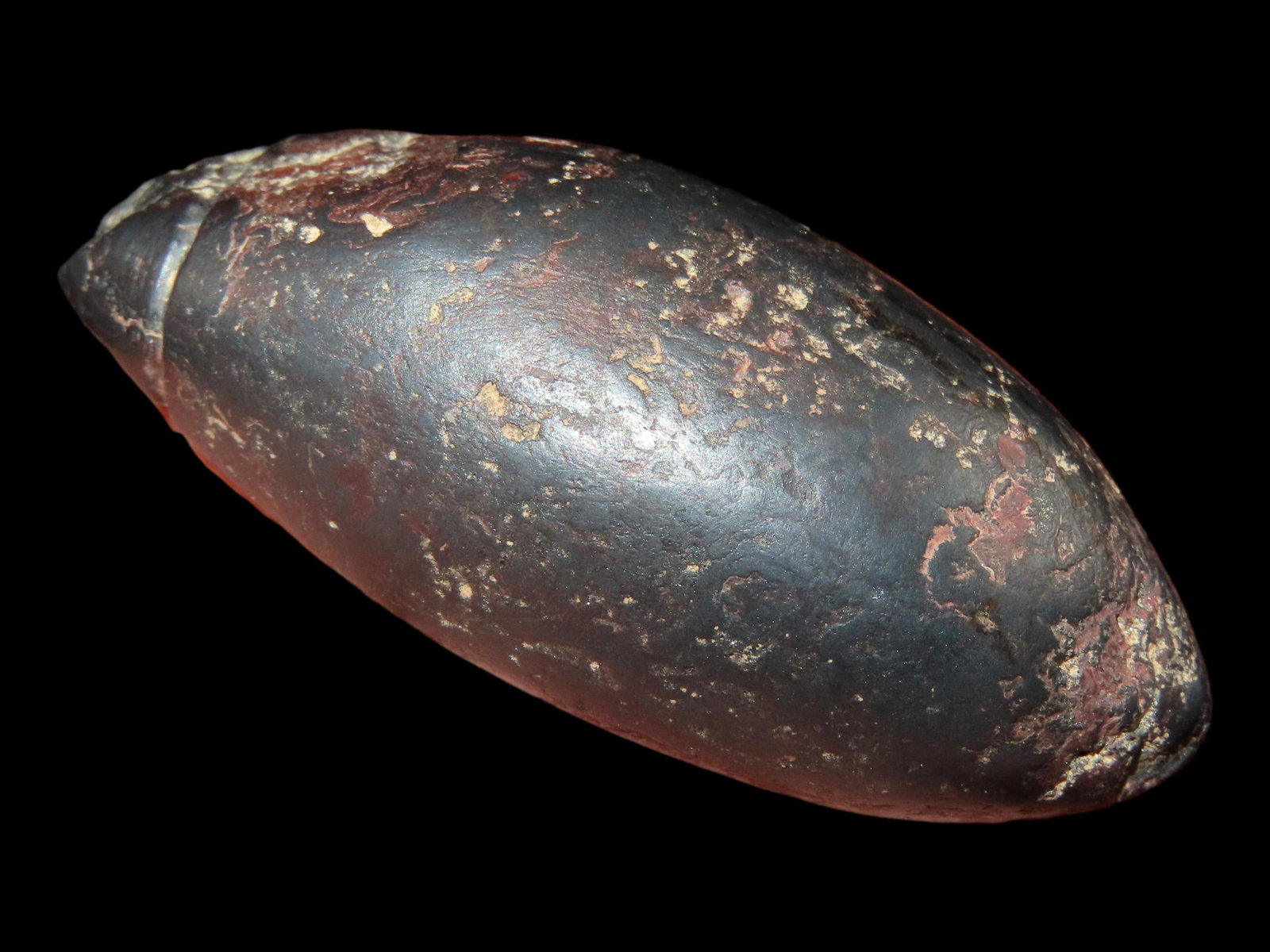 2 1/8" Snyder Plummet Made of Hematite, Found in Calhoun Co., Illinois: 2 1/8" Snyder Plummet Made of Hematite, Found in Calhoun Co., Illinois