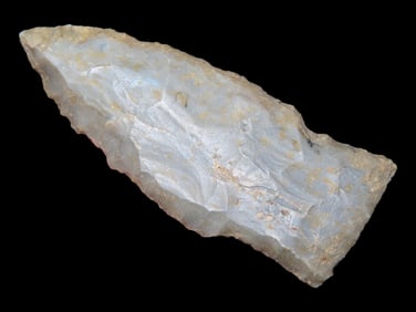 2 1/4" Rice Lobed Side Notch Pt., Logan Co., Illinois,  Ex Brian Wrage