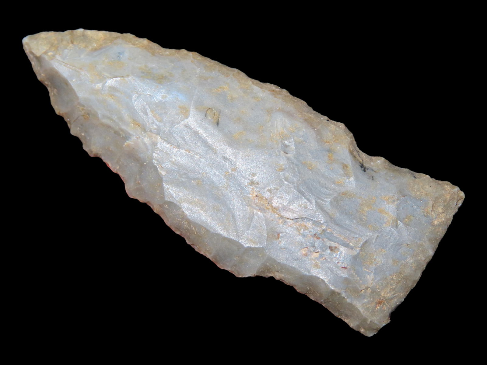 2 1/4" Rice Lobed Side Notch Pt., Logan Co., Illinois,  Ex Brian Wrage (1 of 4)