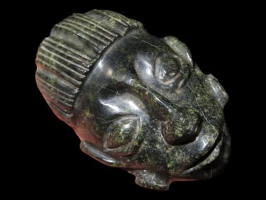 2 1/8" Pre Columbian Mayan Face Pendant, Motley COA, Guatemala
