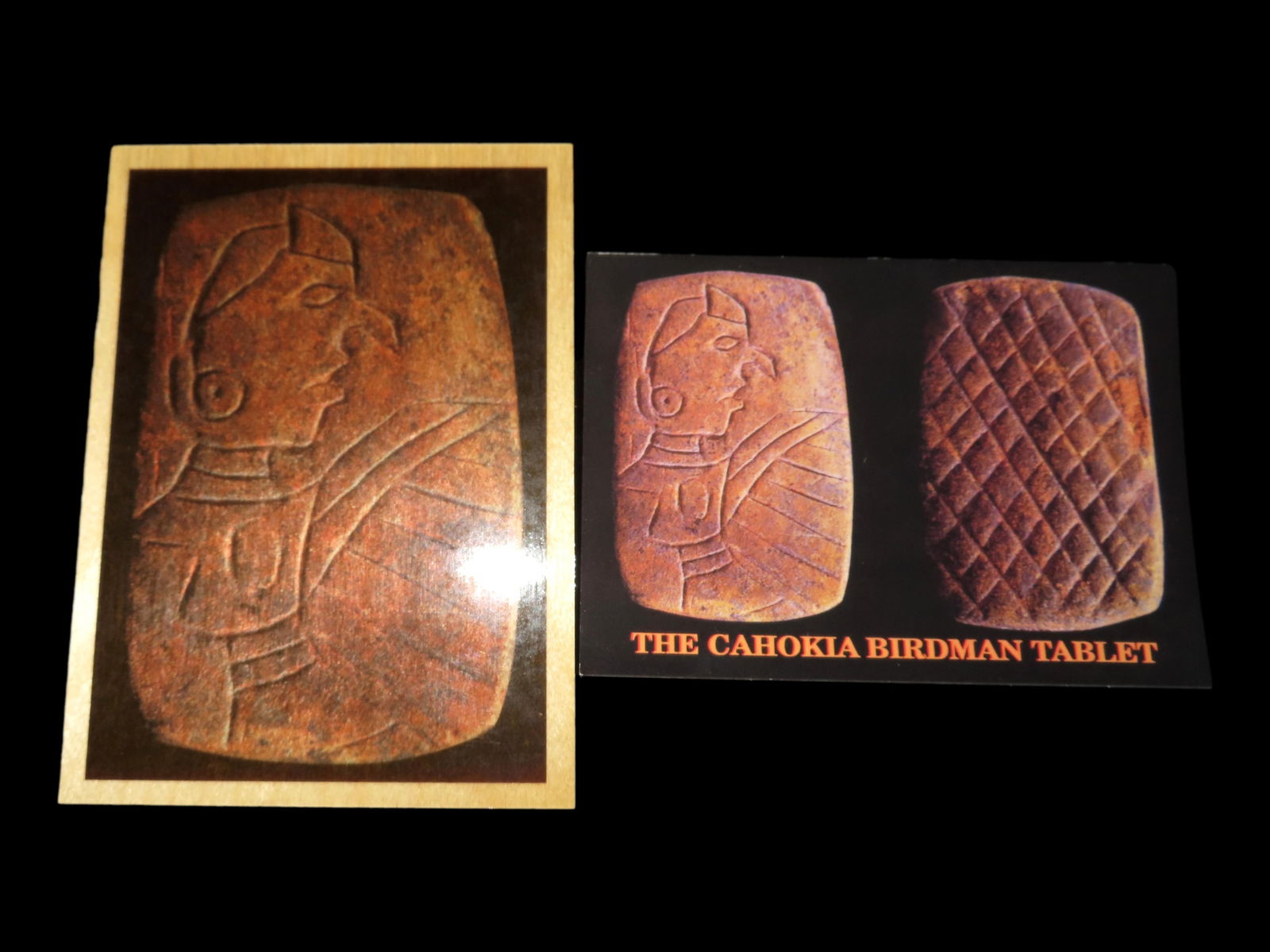 6 1/2" X 4 3/4" Wooden Post Card, 4X6" Post Card, Both Cahokia Mounds: 6 1/2" X 4 3/4" Wooden Post Card, 4X6" Post Card, Both Cahokia Mounds