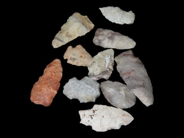 10 Arrowheads from Gary Nelson, Van Buren, Iowa, Famous YouTube Channel