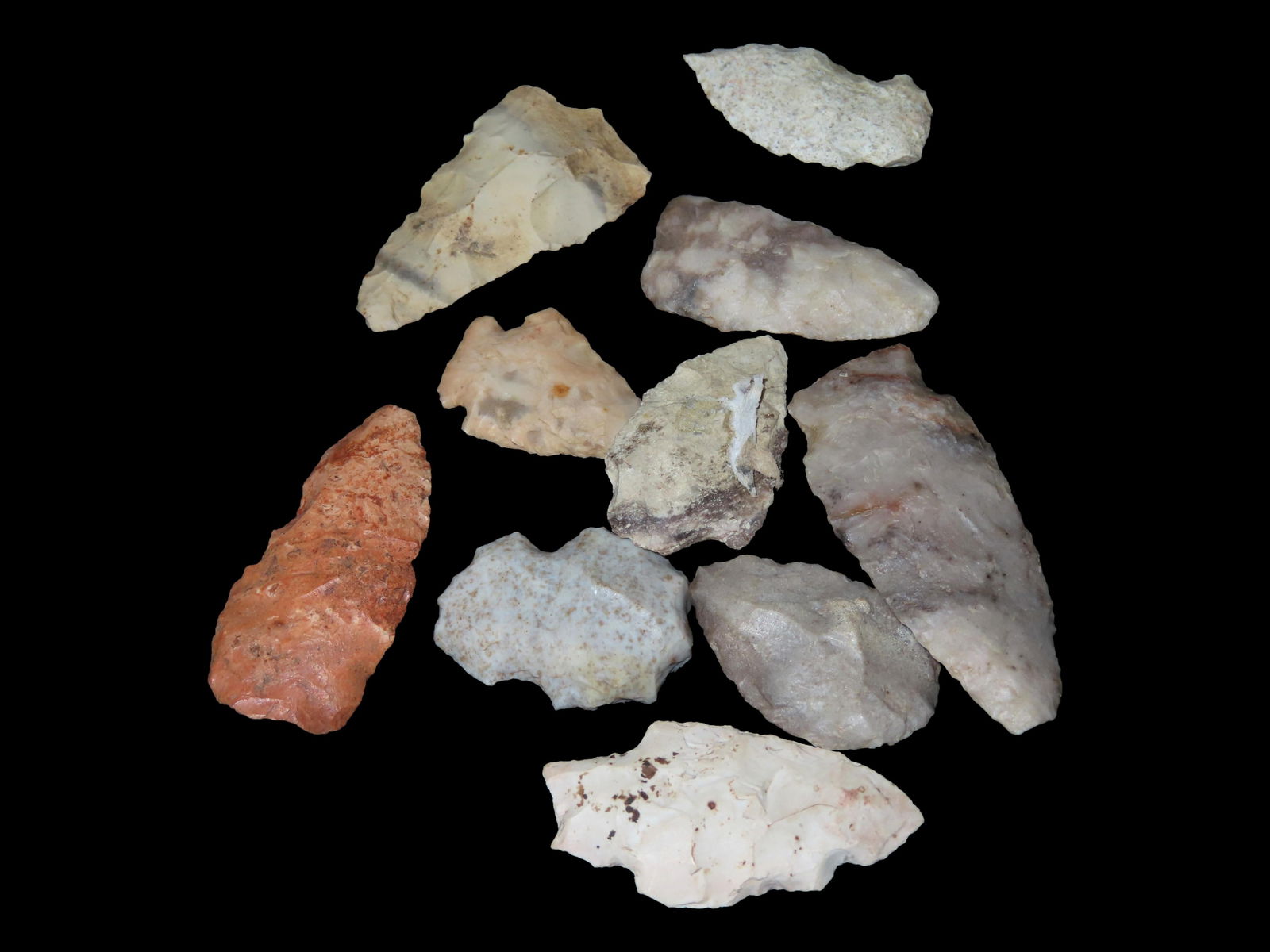 10 Arrowheads from Gary Nelson, Van Buren, Iowa, Famous YouTube Channel (1 of 2)