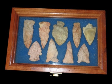 9X6" Cherry Frame with 9 Woodland Heat Treated Pts., Saltine Co., Missouri