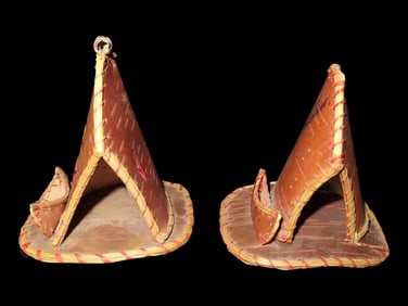 Set of 2 Souvenir Bark TeePee"s from Ontario Canada