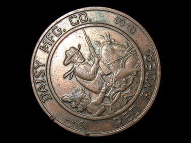 Daisy Red Ryder 1938 Bronze Emblem from Daisy BB Gunstock