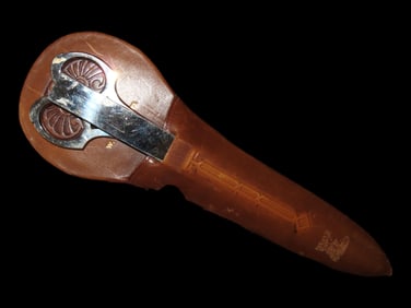 Bar Steel Co., Chicago, Illinois Vintage Letter Opener & Scissors in Leather Case- monogramed W.P.St