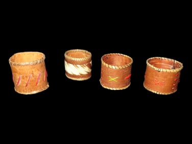 Set of 4 Bark Napkin Rings