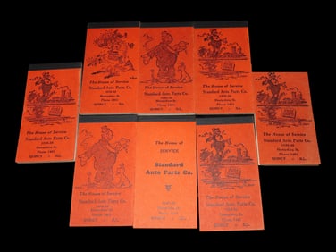 Set of 8 Quincy Illinois Advertising Notepads- Standard Auto Parts