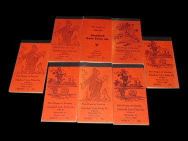 Set of 8 Quincy Illinois Advertising Notepads- Standard Auto Parts