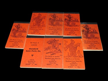 Set of 8 Quincy Illinois Advertising Notepads- Standard Auto Parts