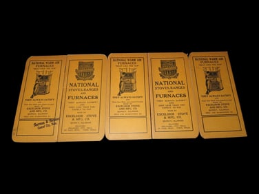 Lot of 5 Excelsior Stove & Mfg. Co. Advertising Notepads, Quincy, Illinois