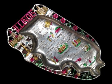 State of Illinois Souvenir Trinket Dish