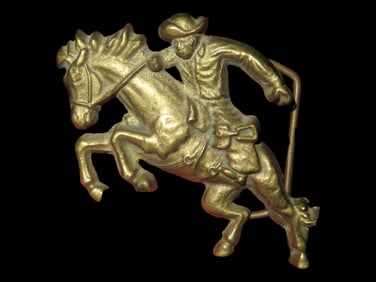 Solid Brass Bronc Rider Belt Buckle