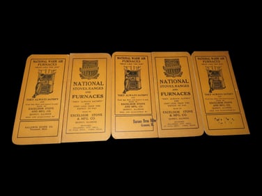 Lot of 5 Excelsior Stove & Mfg. Co. Advertising Notepads, Quincy, Illinois