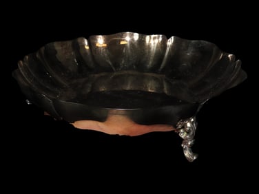 Silverplated Footed Saucer, engraved "Palmyra State Bank Christmas 1979"