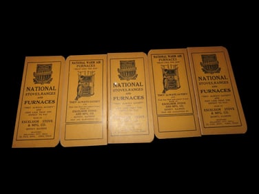 Lot of 5 Excelsior Stove & Mfg. Co. Advertising Notepads, Quincy, Illinois