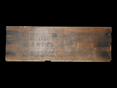 Antique Kraft Swiss blended w/American Processed Cheese Spread Wooden Box