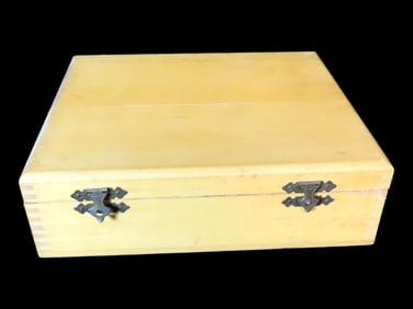 Wooden Box containing Used Microscope Slides-Unknown Use