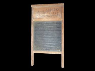 Antique Atlantic Glass Washboard, #510, Made by National Washboard Co.-Excellent Condition!