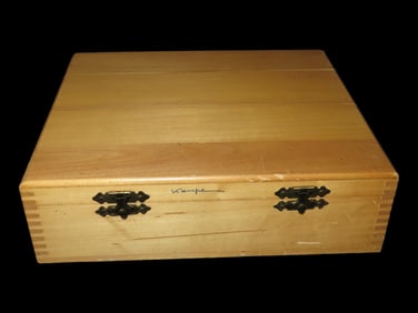 Wooden Box containing Used Microscope Slides-Unknown Use