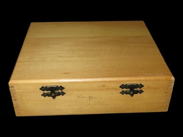 Wooden Box containing Used Microscope Slides-Unknown Use