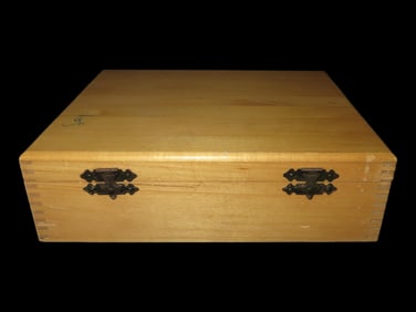 Wooden Box containing Used Microscope Slides-Unknown Use