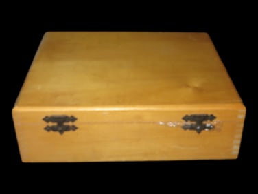Wooden Box containing Used Microscope Slides-Unknown Use