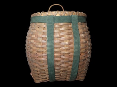Meduim 8 1/2" Woven Pack Basket with Nylon Straps