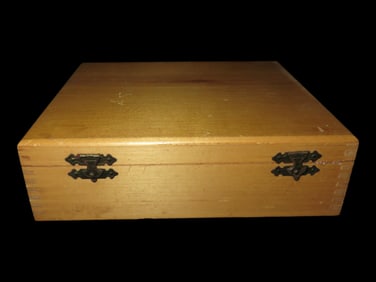 Wooden Box containing Used Microscope Slides-Unknown Use